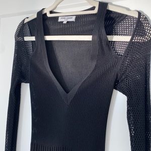 Mesh cut out midi dress